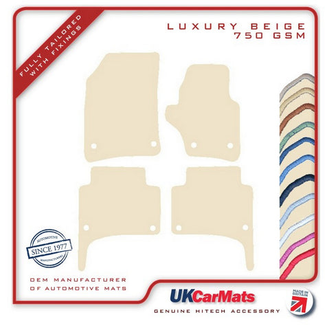 Porsche Cayenne 1st generation (Round Fixings) 2003-2010 Beige Luxury Velour Tailored Car Mats HITECH