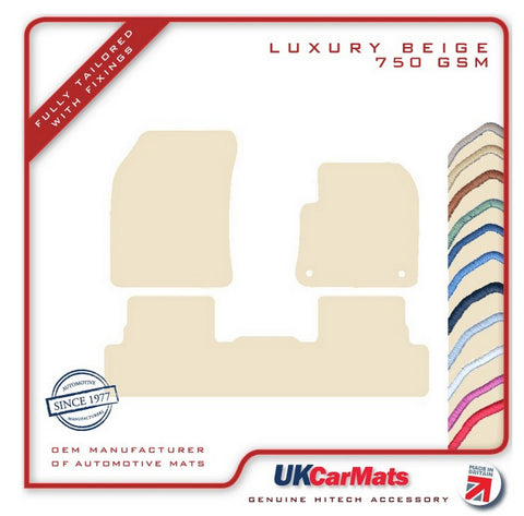 Peugeot 3008 2nd Generation  2016-2020 Beige Luxury Velour Tailored Car Mats HITECH