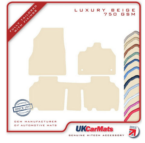 Renault Kangoo II 2008-2021 Beige Luxury Velour Tailored Car Mats HITECH