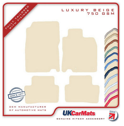 Renault Kadjar 2015 onwards Beige Luxury Velour Tailored Car Mats HITECH