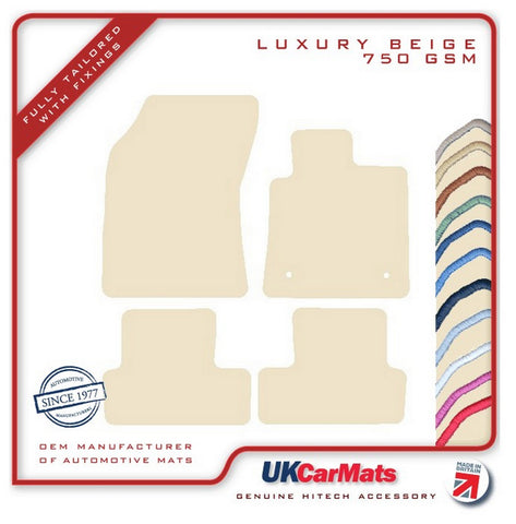 Renault Megane IV 2016 onwards Beige Luxury Velour Tailored Car Mats HITECH