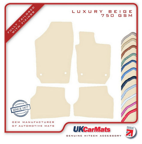 Seat Ibiza 2008-2017 Beige Luxury Velour Tailored Car Mats HITECH