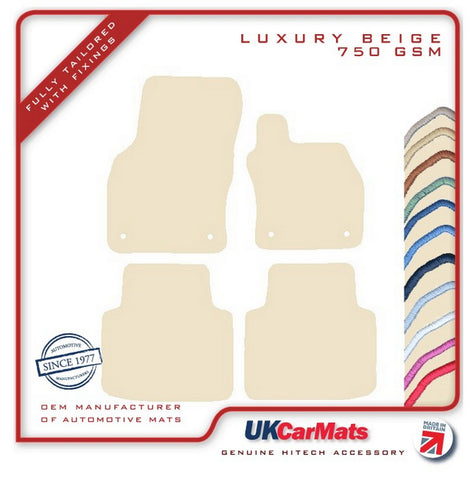 Skoda Superb 2015 onwards Beige Luxury Velour Tailored Car Mats HITECH