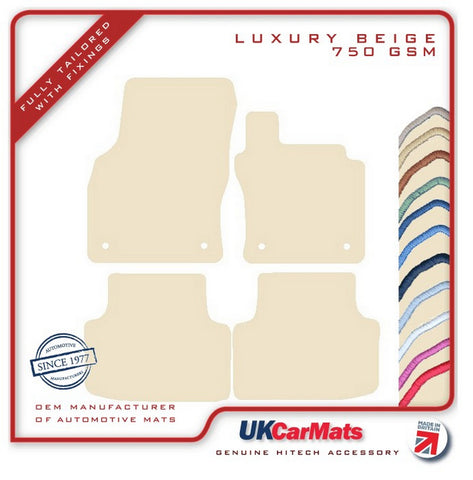Skoda Octavia 2013-2020 Beige Luxury Velour Tailored Car Mats HITECH