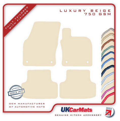 Seat Ateca 2016 onwards Beige Luxury Velour Tailored Car Mats HITECH