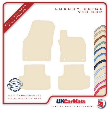 Skoda  Karoq 2017 onwards Beige Luxury Velour Tailored Car Mats HITECH