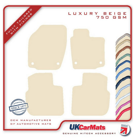 Seat Toledeo 2012-2018 Beige Luxury Velour Tailored Car Mats HITECH