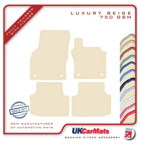 Skoda Octavia 4th Generation 2020 onwards Beige Luxury Velour Tailored Car Mats HITECH