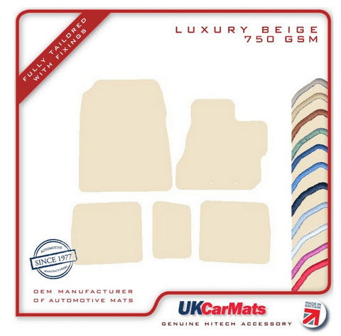 Toyota iQ 2009-2015 Beige Luxury Velour Tailored Car Mats HITECH