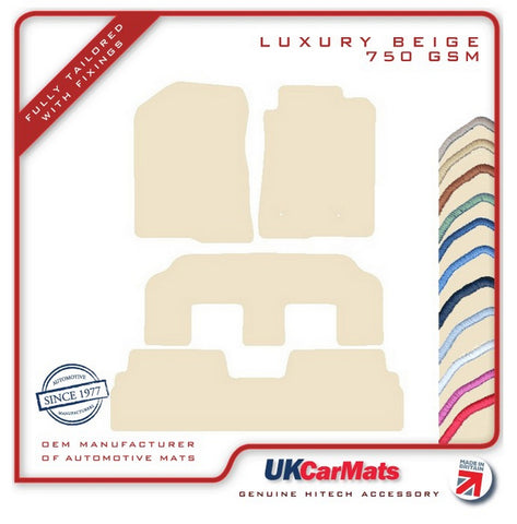 Toyota Verso (MPV) 2009-2013 Beige Luxury Velour Tailored Car Mats HITECH