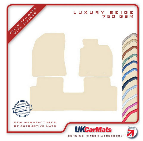 Toyota Avensis (Eyelets) 2009-2011 Beige Luxury Velour Tailored Car Mats HITECH