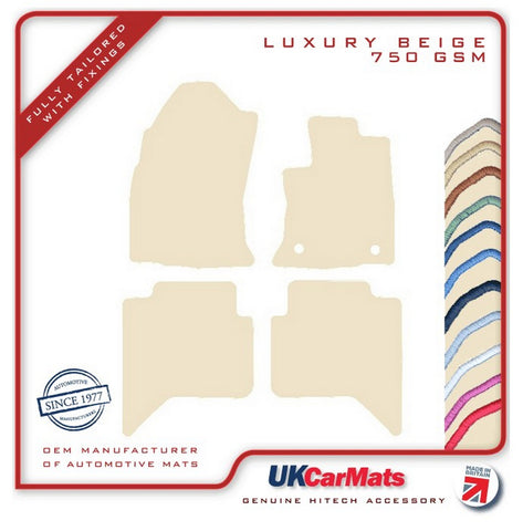 Toyota Hilux Doublecab 2017 onwards Beige Luxury Velour Tailored Car Mats HITECH
