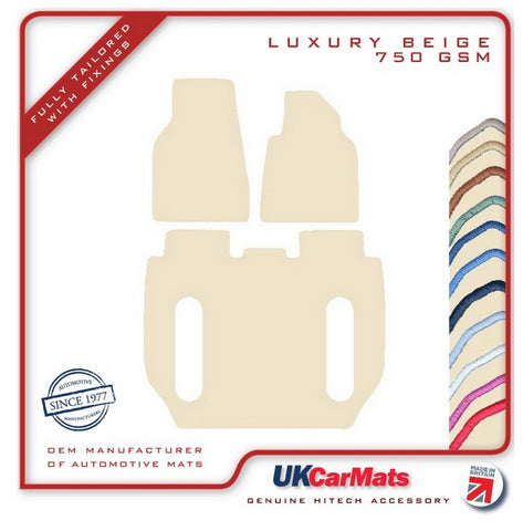 Tesla Model X 6 Seater 2015 onwards Beige Luxury Velour Tailored Car Mats HITECH