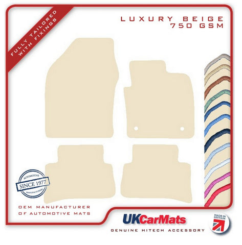 Toyota C-HR 2016-2023 Beige Luxury Velour Tailored Car Mats HITECH