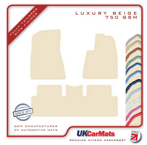 Tesla Model 3 2017-2021 Beige Luxury Velour Tailored Car Mats HITECH