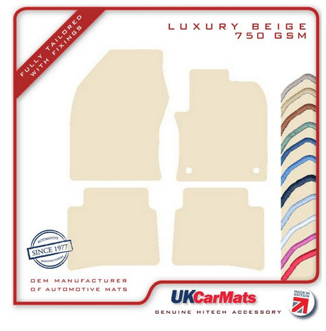 Toyota Prius 2015 onwards Beige Luxury Velour Tailored Car Mats HITECH