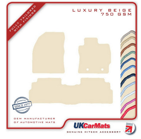Toyota Verso (Facelift) 2013-2018 Beige Luxury Velour Tailored Car Mats HITECH