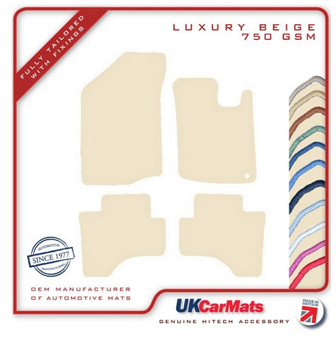 Toyota Aygo (One Fixing Driver) 2005-2010 Beige Luxury Velour Tailored Car Mats HITECH
