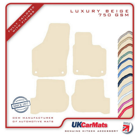 Volkswagen VW  Golf Mk5 R32 2005-2009 Beige Luxury Velour Tailored Car Mats HITECH