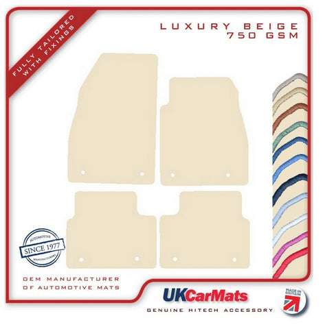 Vauxhall Insignia (Front + Rear Fixings) 2013-2017 Beige Luxury Velour Tailored Car Mats HITECH