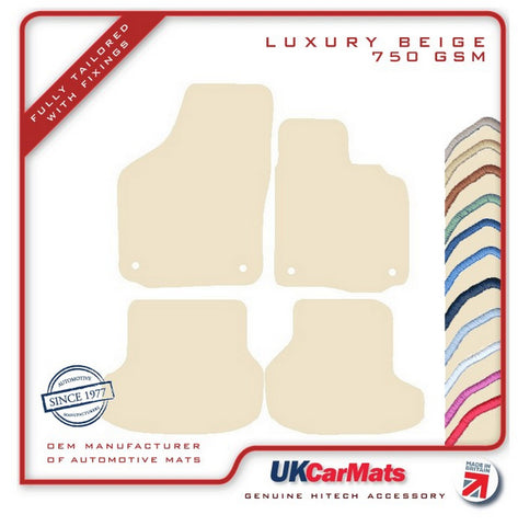 Volkswagen VW  Golf Mk6 Cabriolet 2011 onwards Beige Luxury Velour Tailored Car Mats HITECH
