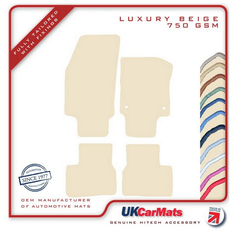 VW UP 2011 onwards Beige Luxury Velour Tailored Car Mats HITECH