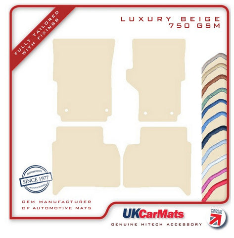 VW Amarok 2011 onwards Beige Luxury Velour Tailored Car Mats HITECH