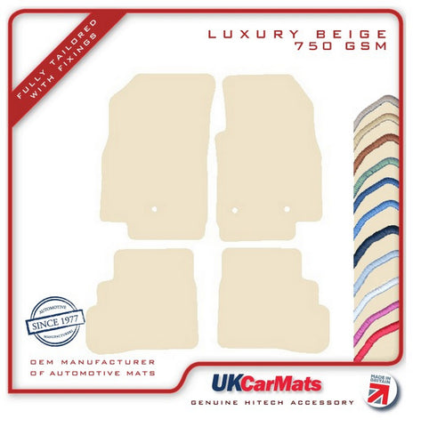Vauxhall Viva 2015 onwards Beige Luxury Velour Tailored Car Mats HITECH