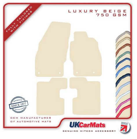Vauxhall Corsa 2014-2019 Beige Luxury Velour Tailored Car Mats HITECH