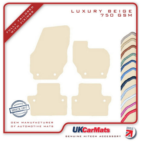 Volvo V70 Manual 2007-2016 Beige Luxury Velour Tailored Car Mats HITECH