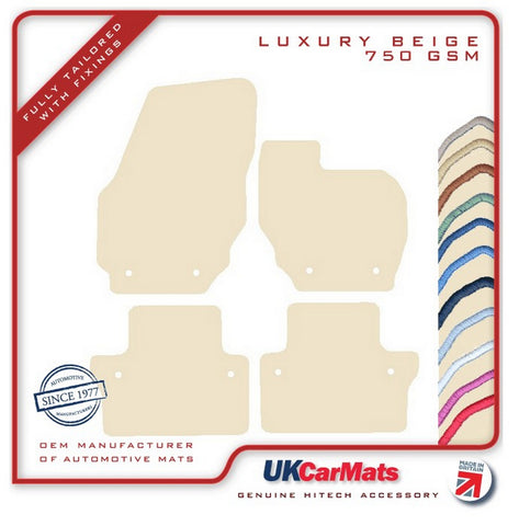 Volvo XC70 Manual 2007-2016 Beige Luxury Velour Tailored Car Mats HITECH