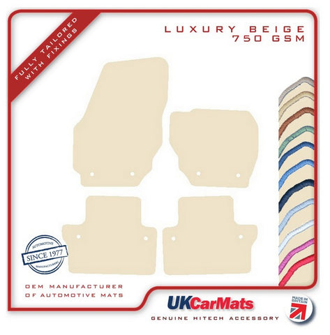 Volvo XC70 Automatic 2007-2016 Beige Luxury Velour Tailored Car Mats HITECH