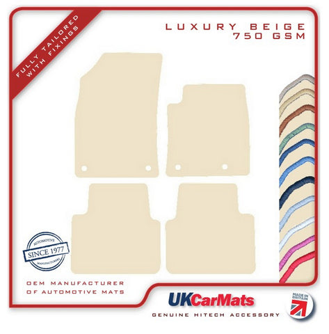 Vauxhall Crossland X 2017 onwards Beige Luxury Velour Tailored Car Mats HITECH
