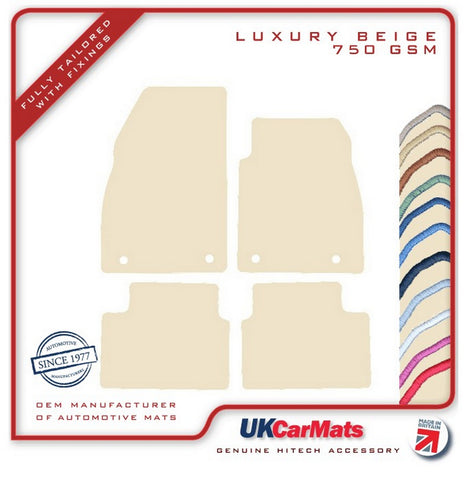 Vauxhall Insignia (Front Fixings Only) 2008-2013 Beige Luxury Velour Tailored Car Mats HITECH