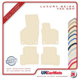 VW Passat (Oval Twist Head Fixings) 2005-2007 Beige Luxury Velour Tailored Car Mats HITECH