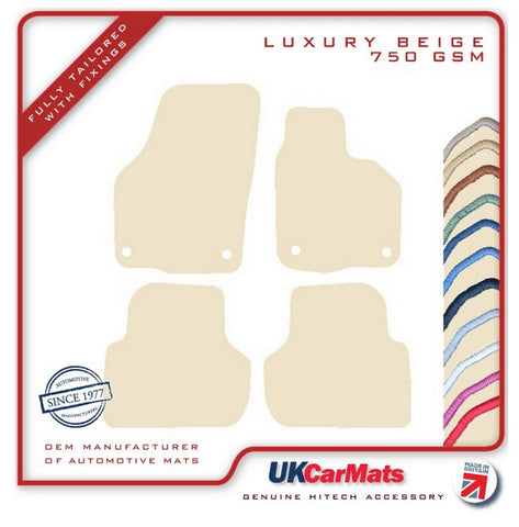 VW Jetta 2011-2019 Beige Luxury Velour Tailored Car Mats HITECH