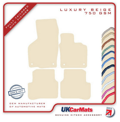 VW CC 2008-2017 Beige Luxury Velour Tailored Car Mats HITECH