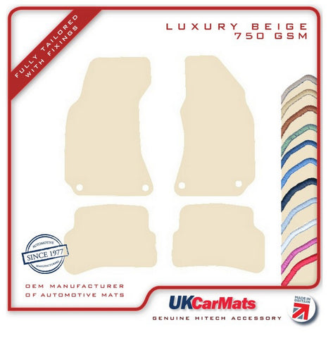 VW Passat Oval Fixings 2000-2005 Beige Luxury Velour Tailored Car Mats HITECH