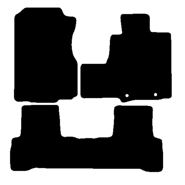 Honda CR-V (FOR MODELS WITH PLASTIC RINGS) 2007-2012 Black Luxury Velour Tailored Car Mats NV HITECH