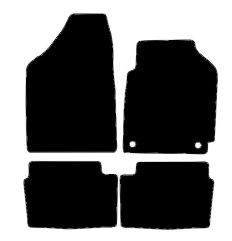 Hyundai i10 2008-2009 Black Luxury Velour Tailored Car Mats NV HITECH