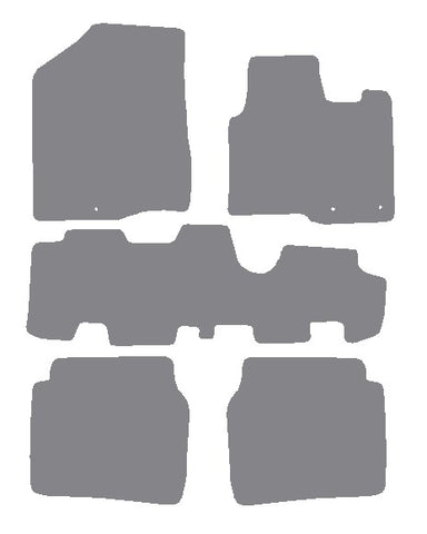 Hyundai Santa Fe (7 Seat) 2010-2012 Grey Premium Carpet Tailored Car Mats NV HITECH