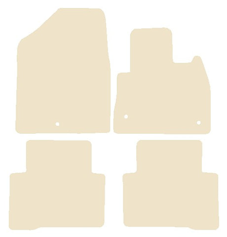 Hyundai Santa Fe (5 Seater) 2012-2018 Beige Luxury Velour Tailored Car Mats NV HITECH