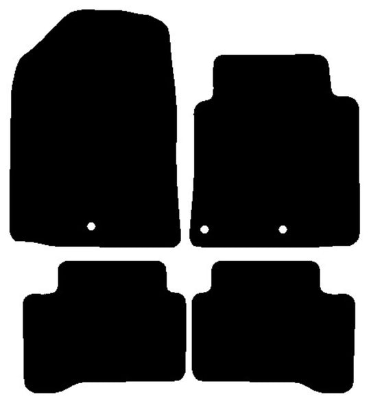 Hyundai Ioniq 2016 onwards Black Luxury Velour Tailored Car Mats NV HITECH
