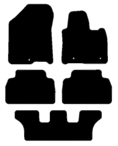 Hyundai Santa Fe (7 Seat) 2018 onwards (NOT FOR HYBRID MODELS!) Black Luxury Velour Tailored Car Mats NV HITECH