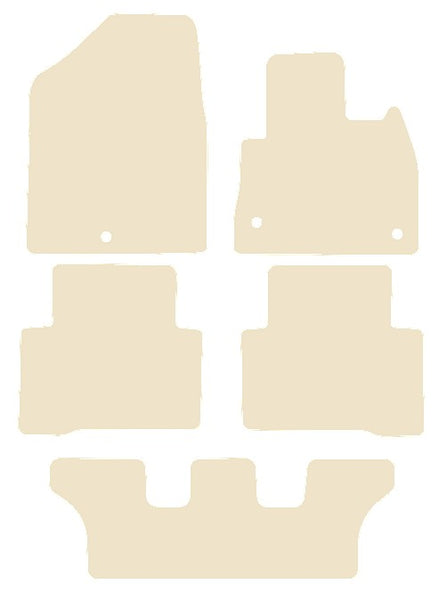 Hyundai Santa Fe (7 Seat) 2012-2018 Beige Luxury Velour Tailored Carpet Car Mats NV HITECH