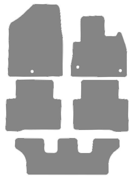 Hyundai Santa Fe (7 Seat) 2012-2018 Grey Luxury Velour Tailored Carpet Car Mats NV HITECH