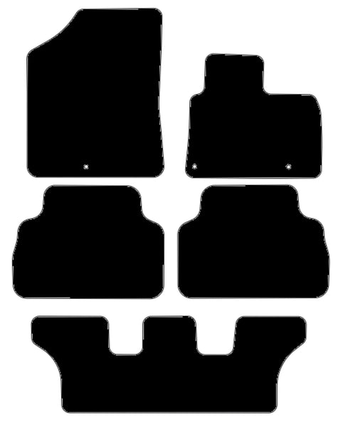 Hyundai Santa Fe (7 Seat) Hybrid 2018 onwards Black Luxury Velour Tailored Carpet Car Mats NV HITECH