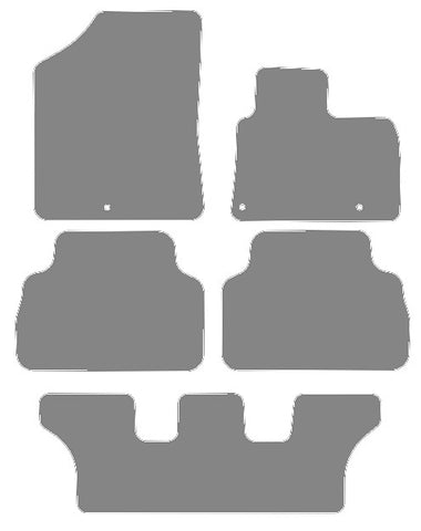 Hyundai Santa Fe (7 Seat) Hybrid 2018 onwards Grey Tailored Carpet Car Mats NV HITECH