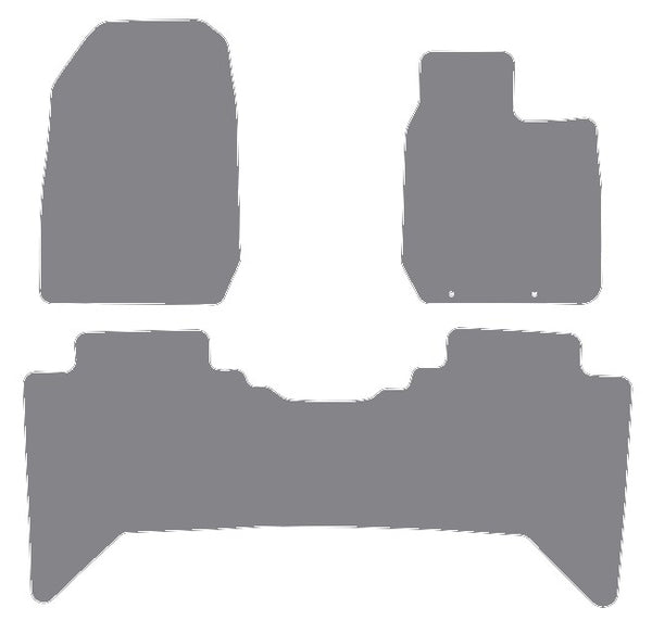 Isuzu D-Max V-Cross Single Rear 2021 onwards Grey Tailored Carpet Car Mats NV HITECH