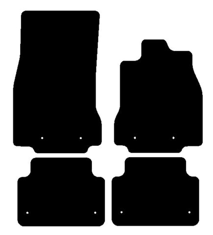 Jaguar XF Saloon (X250) 2013-2015 Black Luxury Velour Tailored Car Mats NV HITECH